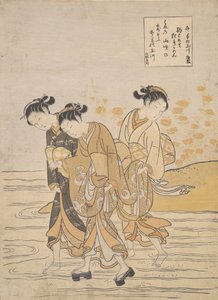 ジュエルリバーと井手井手の玉川、カリフォルニア州。 1768年頃。 1768年。 作： Suzuki Harunobu
