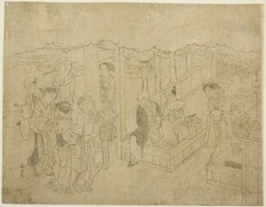 「金礼錦みさおぐるま」連載第1弾「見合」原版原画 作： Suzuki Harunobu