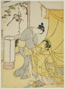 夜明けに別れを告げる恋人たち 作： Suzuki Harunobu