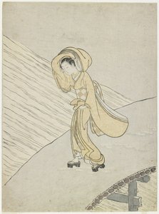 Mitate of Fujiwara no Teikas Poem Crossing the Sano, 1765