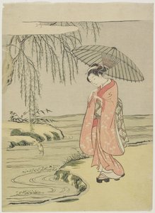 書家の小野のTo_fu_を追悼、1765年以降 作： Suzuki Harunobu