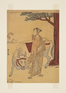 チャオフーの物語のパロディ（カラー木版画