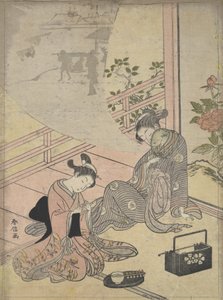 ルー青年物語のパロディ: 花魁夢を見る, 18 世紀., 18 世紀. 作： Suzuki Harunobu