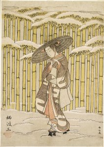 竹林を抜ける 作： Suzuki Harunobu