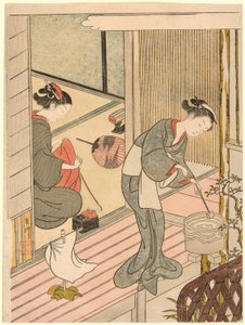 『座敷八景』より 手ぬぐいかけの帆帆 作： Suzuki Harunobu