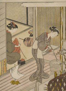 タオル掛けの帆を返す 作： Suzuki Harunobu