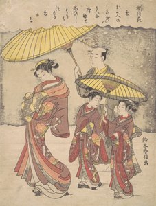 雪、カリフォルニア州。 1769年頃。 1769年。 作： Suzuki Harunobu