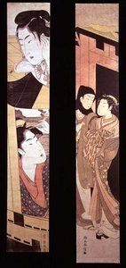 アサイメント」。門前の二人の恋人」1768年頃（カラー木版画