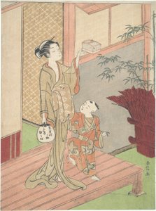 檻に入れられたイナゴ 作： Suzuki Harunobu