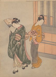 ファンの晴れた日の山の風、約。 1766年頃。 1766年。 作： Suzuki Harunobu