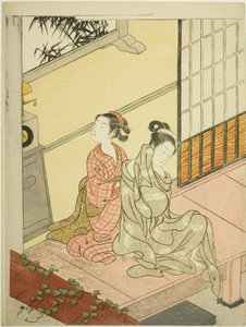 『座敷八景』より 時計の晩鐘 作： Suzuki Harunobu