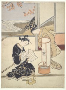てぇ えゔぇにんｇ Ｇぉｗ おｆ あんどん： ざしき はっけい 作： Suzuki Harunobu