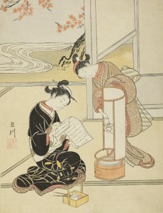 ランプの夕焼け 作： Suzuki Harunobu