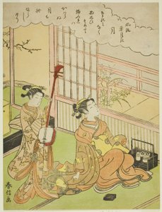 『風流雪月花』シリーズより月（月） 作： Suzuki Harunobu