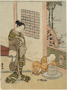 The Sleeping Tea-Boy (ほうかそうのパロディ) 作： Suzuki Harunobu