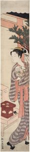 The Tea Stall - 鍵屋おせん 作： Suzuki Harunobu