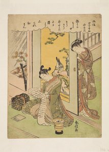 十月（神無月）（カラー木版画 作： Suzuki Harunobu