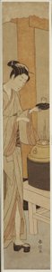 鍵屋茶屋のウェイトレスおせん 作： Suzuki Harunobu