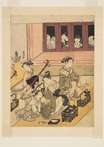 監視者と被監視者」（カラー木版画 作： Suzuki Harunobu