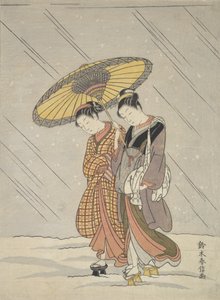 嵐の中の二人の女性, 1764-72., 1764-72. 作： Suzuki Harunobu