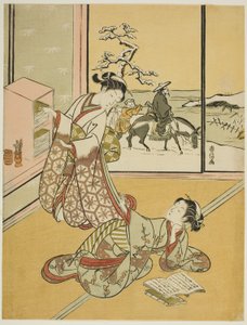 本を読む 2 人の若い女性 作： Suzuki Harunobu