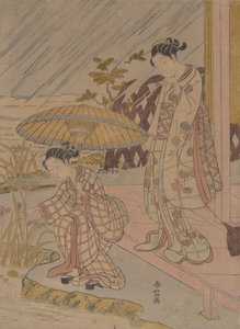 雨の中でアイリスを見る, 1764-70., 1764-70. 作： Suzuki Harunobu