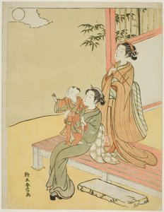 月を見る 作： Suzuki Harunobu
