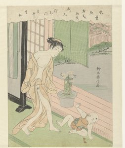 女性といたずらっ子 作： Suzuki Harunobu