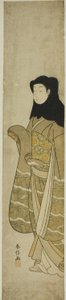 黒いフードをかぶった女性 作： Suzuki Harunobu
