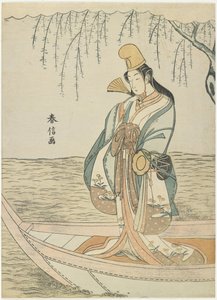 白兵馬車の浅瀬船の女性c。 1767 作： Suzuki Harunobu