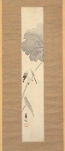 蓮の枝のカワセミ 作： Suzuki Kason