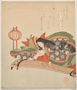 箏に座る貴婦人 作： Suzuki Kiitsu