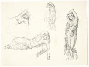 フィギュア「エヴァ」と「眠り姫」の4案をまとめた学習シート 作： Svend Rathsack