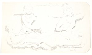 「浮遊する女たち」。 ジャワ島ボロブドゥールのレリーフ後の学習シート。
