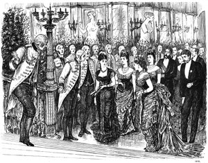 ファッショナブルな生活における厄介な事件、1876年1891年 作： Swain
