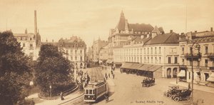 マルメ：グスタフ・アドルフス・トルグ（モノクロ写真） 作： スウェーデンの写真家
