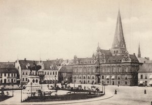 スウェーデン / スウェーデン: Skane、Malmo、Stortorget、Radhuset (白黒写真) 作： Swedish Photographer