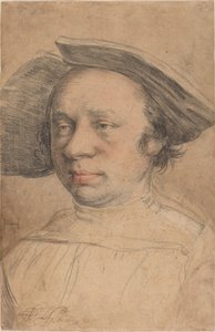 つば広帽子の男の肖像 作： Swiss 16th Century after Hans Holbein the Younger