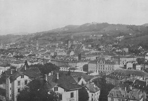 ザンクトガレン、全景（モノクロ写真 作： Swiss Photographer