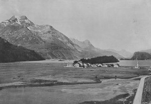 SilsとPiz della Margna（モノクロ写真 作： Swiss Photographer