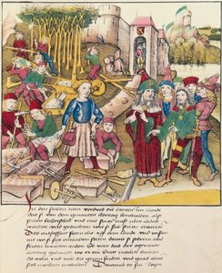 1191年にベルンの街ができたときのミニチュア（スイス、Spiezer Bilderchronikより