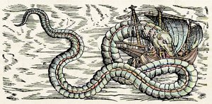 海の怪物、コンラッド・ゲスナー著『Historiae Animalium』からの挿絵 作： Swiss School