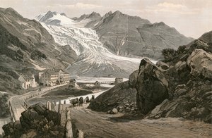 ローヌ氷河の下部とフルカへの道 作： Swiss School