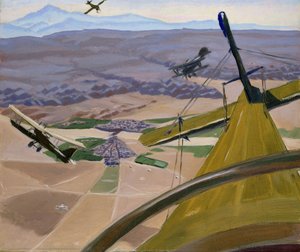 クルディスタンの丘を越えて：1919年、キルククの上空を飛行 作： Sydney Carline