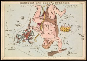 ヘラクレスとコロナ・ボレアリス 1825年頃 （カード、紙、ティッシュ） 作： Sydney Hall