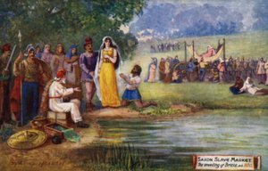 Saxon Slave Market、ブリチスの発表、AD 800 作： Sydney Herbert