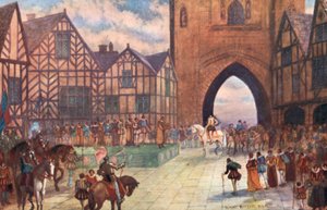 ジェスター1世のチェスター訪問、1617年 作： Sydney Herbert