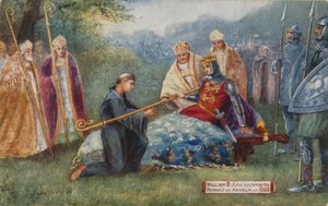 ウィリアム2世、Anselmに首位を授与、1093年 作： Sydney Herbert
