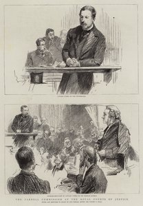 王立裁判所でのパーネル委員会（版画 作： Sydney Prior (after) Hall
