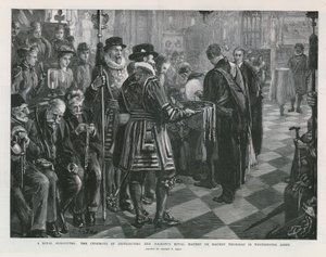 A Royal Almsgiving (e.g. engraving)